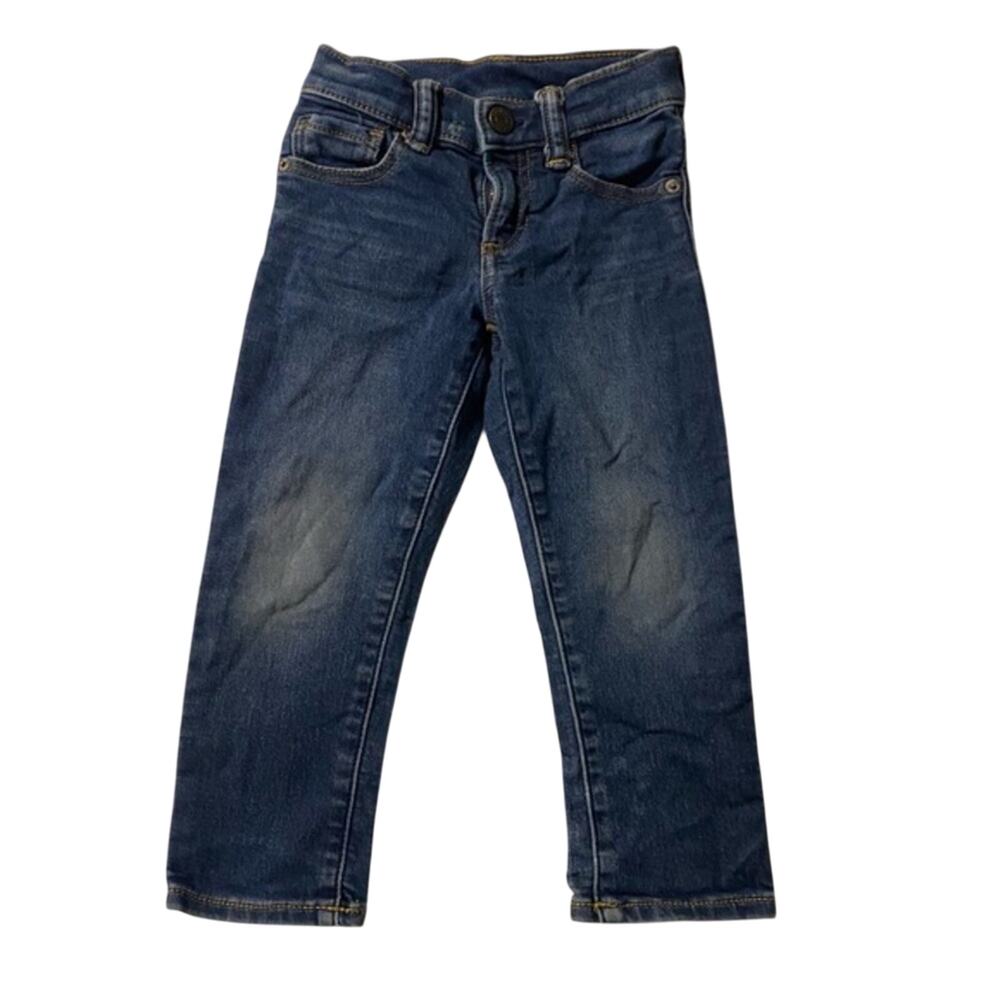 GAP Blue slim Straight-Leg Jeans with Natural Fading 3 years 3T